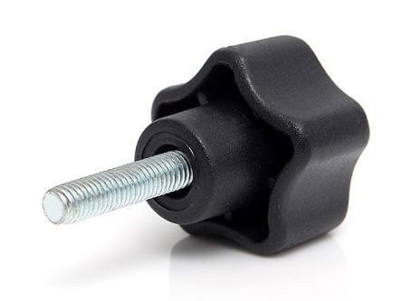 RS PRO Black Thermoplastic Multiple Lobes Clamping Knob, M5 x 15, Threaded Mount [0]; 284-5357