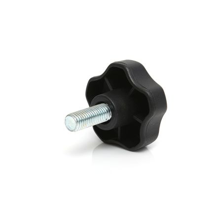 RS PRO Black Thermoplastic Multiple Lobes Clamping Knob, M10 x 25, Threaded Mount [0]; 284-5359