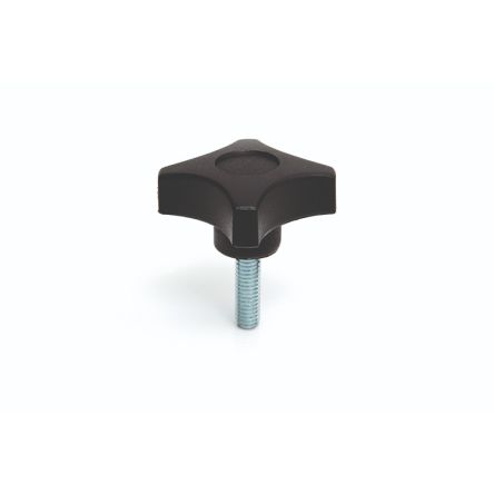 RS PRO Black Thermoplastic Clamping Knob, M8 x 35, Threaded Mount [0]; 284-5384