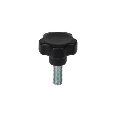 RS PRO Black Thermoplastic Multiple Lobes Clamping Knob, M8 x 25, Threaded Mount [0]; 284-5437