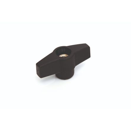 RS PRO Black Thermoplastic Wing Clamping Knob, M8, Threaded Mount [0]; 284-5509