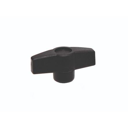 RS PRO Black Thermoplastic Wing Clamping Knob, M6, Threaded Mount [0]; 284-5512