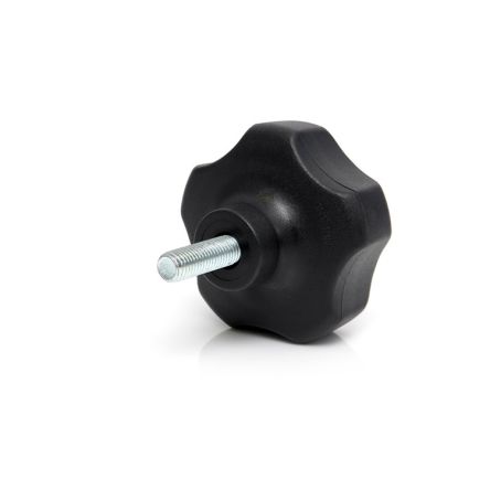 RS PRO Black Thermoplastic Multiple Lobes Clamping Knob, M12 x 40, Threaded Mount [0]; 284-5556