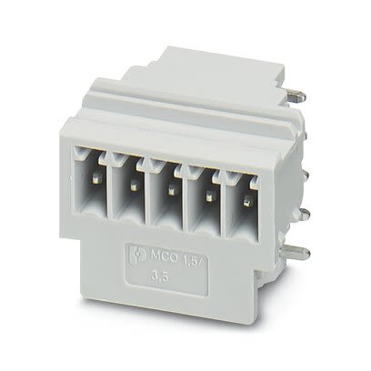 Phoenix Contact MCO-EH Series Wave Soldering Mount PCB Header, 5 Contact(s), 3.5 mm Pitch, 1 Row(s), Shrouded [2202331]; 284-6075
