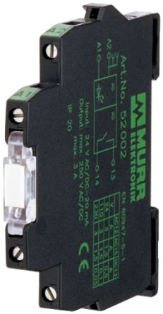 Murrelektronik Limited MIRO 6.2 Series Solid State Interface Relay, 48 Vdc Control, 1 A Load, DIN Rail Mount [52515]; 284-6558