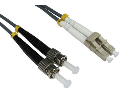 RS PRO LC to ST Duplex Multi Mode OM1 Fibre Optic Cable, 3mm, Grey, 15m [0]; 284-6841