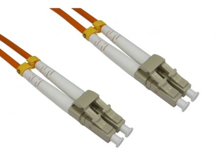 RS PRO LC to LC Duplex Multi Mode OM2 Fibre Optic Cable, 3mm, Orange, 1m [0]; 284-6868