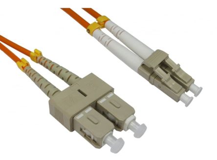 RS PRO LC to SC Duplex Multi Mode OM2 Fibre Optic Cable, 3mm, Orange, 3m [0]; 284-6880