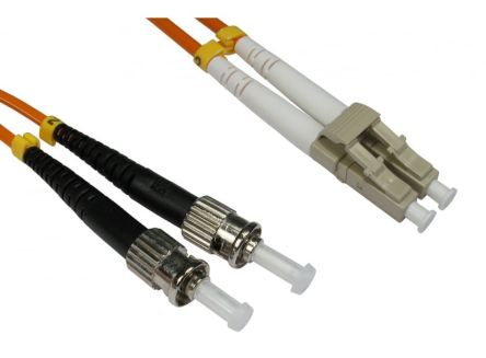 RS PRO LC to ST Duplex Multi Mode OM2 Fibre Optic Cable, 3mm, Orange, 5m [0]; 284-6889
