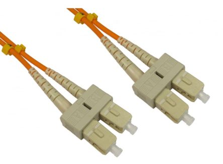 RS PRO SC to SC Duplex Multi Mode OM2 Fibre Optic Cable, 3mm, Orange, 3m [0]; 284-6898