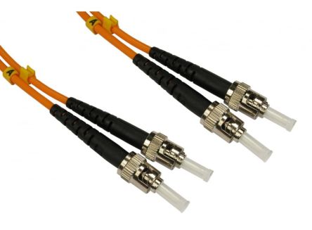 RS PRO ST to ST Duplex Multi Mode OM2 Fibre Optic Cable, 3mm, Orange, 3m [0]; 284-6913