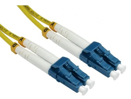 RS PRO LC to LC Duplex Single Mode OS2 Fibre Optic Cable, 3mm, Yellow, 1m [0]; 284-6918