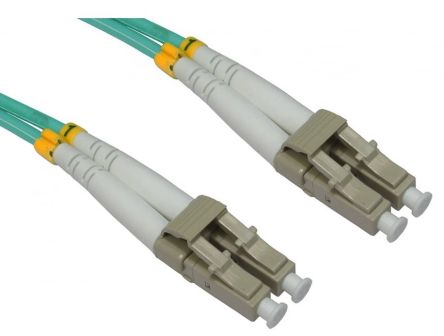 RS PRO LC to LC Duplex Multi Mode OM3 Fibre Optic Cable, 3mm, Light Blue, 15m [0]; 284-6944