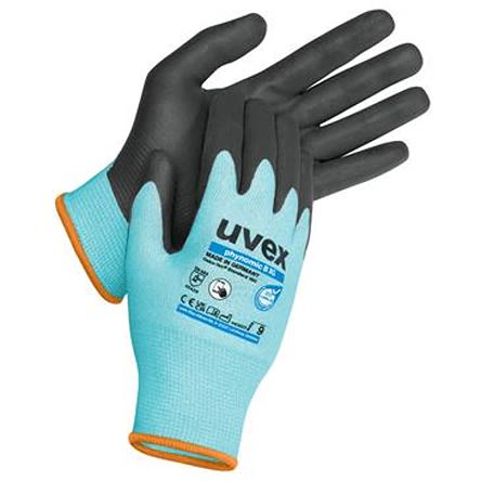 uvex phynomic B XG Blue Fibreglass, HPPE, Polyamide Abrasion Resistant Work Gloves, Size 10, Aqua Polymer Coating [6004410]; 284-7265