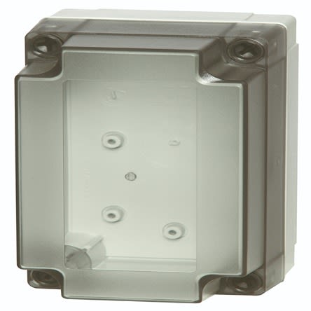 Fibox PC Series Grey Polycarbonate General Purpose Enclosure, IP66, IP67, IK08, Transparent Lid, 130 x 80 x 50mm [PC 100/50 LT enclosure]; 284-8122