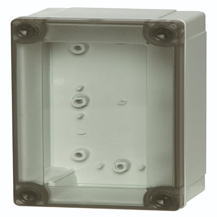 Fibox PC Series Grey Polycarbonate General Purpose Enclosure, IP66, IP67, IK08, Transparent Lid, 130 x 80 x 75mm [PC 100/75 HT enclosure]; 284-8123