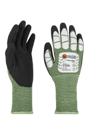Tranemo RG0004 Black, Green 1% Anti-static, 10% Aramid, 10% Polyamide, 79% FR Viscose Flame Resistant Gloves, Size 7, [T10-RG0004-S]; 284-8432
