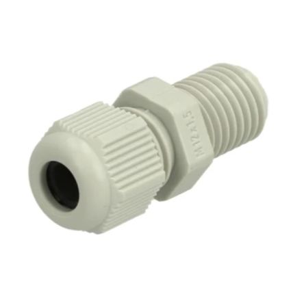 Fibox GPA Series Light Grey Polyamide Cable Gland, M12 Thread, 3mm min., 6mm max., IP68 [GPA M12L]; 284-8528