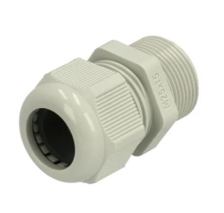 Fibox GPA Series Light Grey Polyamide Cable Gland, M25 Thread, 11mm min., 17mm max., IP68 [GPA M25L]; 284-8535