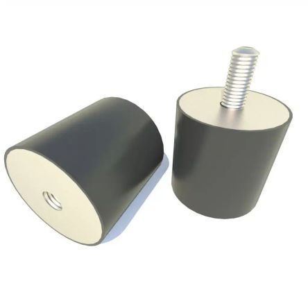 FIBET Circular M10 Anti Vibration Mount, Male to Female Bobbin with 128.8kg Compression Load [F4035VD25-60]; 284-8572