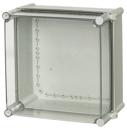Fibox PC Series RAL 7035 Light Grey Polycarbonate Enclosure, IP65, IK08, Transparent Lid, 280 x 280 x 180mm [PC 2828 18 T-2FSH]; 284-9155