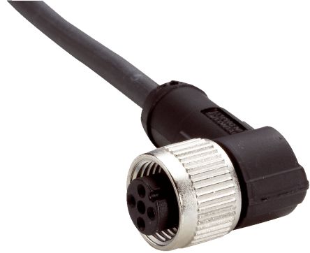 SICK Right Angle Female 4 way M12 to 4 way Connector & Cable, 5m [DOL-1204W05MC75KM0]; 285-1163
