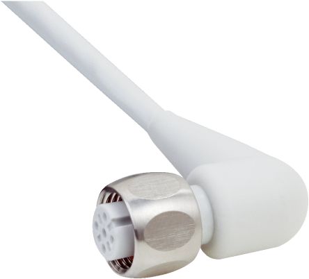SICK Right Angle Female 4 way M12 to 4 way Connector & Cable, 25m [DOL-1204-W25MRN]; 285-1166