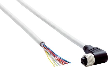 SICK Right Angle Female 12 way M12 to 12 way Connector & Cable, 5m [DOL-1212-W05MAS02]; 285-1183