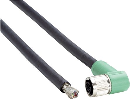 SICK Right Angle Female 12 way M12 to 12 way Connector & Cable, 10m [DOL-1212-W10MAC1]; 285-1184