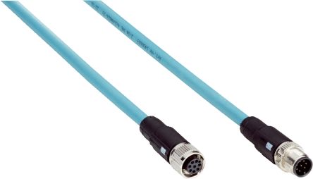 SICK Straight Female 8 way M12 to Straight Male 8 way M12 Connector & Cable, 2m [DSC-1208-G02MA]; 285-1251