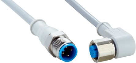SICK Right Angle Female 4 way M12 to Straight Male 4 way M12 Connector & Cable, 2m [DSL-1204-B02MNI]; 285-1253