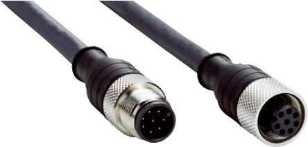 SICK Straight Female 8 way M12 to Straight Male 8 way M12 Connector & Cable, 20m [DSL-127SG20ME25KM0]; 285-1262