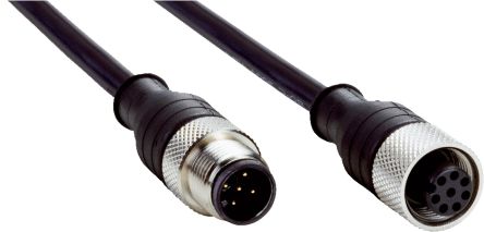 SICK Straight Female 8 way M12 to Straight Male 5 way M12 Connector & Cable, 100mm [DSL-1285-G0M1C]; 285-1264