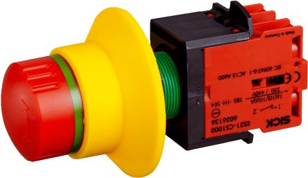 SICK ES21 Series Emergency Stop Push Button, Panel Mount, 2NC, IP65 [ES21-SB10E1 / 6041507]; 285-1306