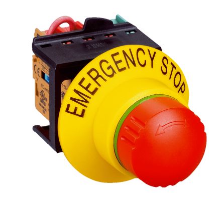 SICK ES21 Series Illuminated Emergency Stop Push Button, Panel Mount, 1NO, 2NC, IP54 [ES21-SB13J1 / 6045315]; 285-1307