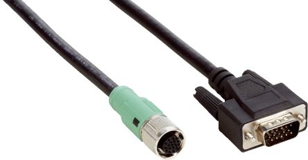 SICK Straight Female 17 way M12 to Straight Male 15 way 15 Pin D-sub Connector & Cable, 2m [YF2AAD-020VD5MHDAC / 6077432]; 285-1439