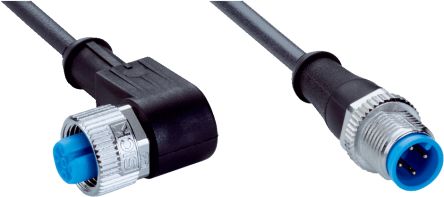 SICK Right Angle Female 4 way M12 to Straight Male 4 way M12 Connector & Cable, 600mm [YG2A14-C60UB3M2A14]; 285-1506