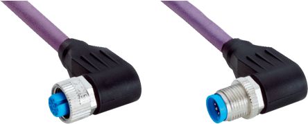 SICK Right Angle Female 5 way M12 to Right Angle Male 5 way M12 Connector & Cable, 15m [YG2A15-150C1BN2A15]; 285-1515