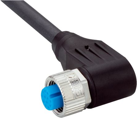 SICK Right Angle Female 12 way M12 to Connector & Cable, 5m [YG2A1B-050UD1XLEAX]; 285-1520