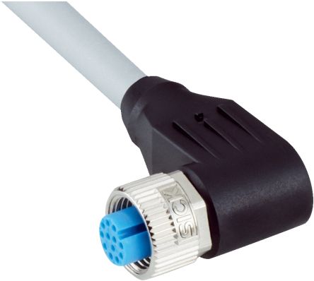 SICK Right Angle Female 12 way M12 to Connector & Cable, 5m [YG2A1B-100VH1XLEAX]; 285-1522