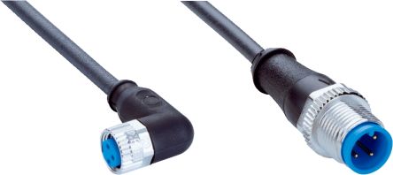 SICK Right Angle Female 3 way M8 to Straight Male 3 way M12 Connector & Cable, 600mm [YG8U13-C60UA1M2A13]; 285-1547