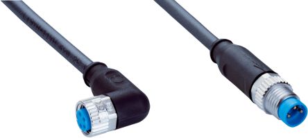SICK Right Angle Female 4 way M8 to Straight Male 3 way M8 Connector & Cable, 1m [YG8U14-010UA1M8U13]; 285-1549