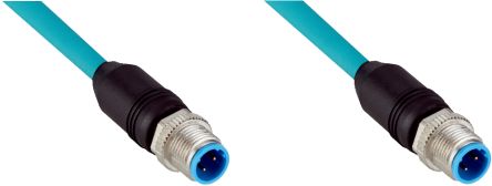 SICK Straight Male 4 way M12 to Straight Male 4 way M12 Connector & Cable, 1m [YM2D24-150EF4M2D24]; 285-1597