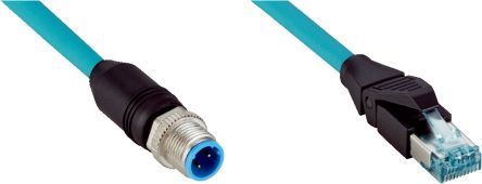 SICK Straight Male 4 way M12 to Straight Male 4 way RJ45 Connector & Cable, 15m [YM2D24-150EF4MRJA4]; 285-1598