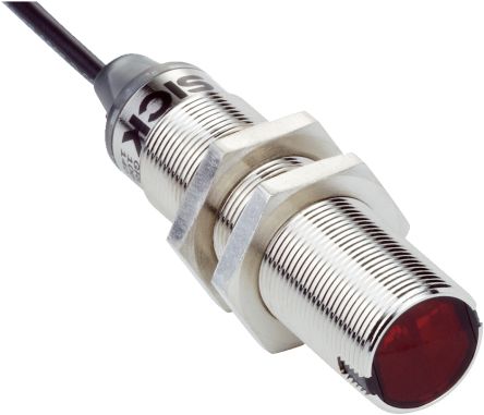 SICK Through Beam Photoelectric Sensor, Cylindrical Sensor, 15 m Detection Range [GRSE18-P1142]; 285-1666