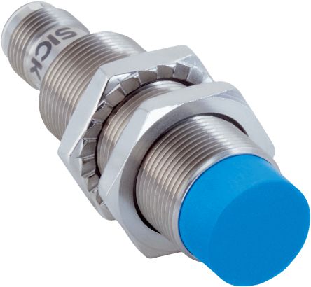SICK Inductive Threaded Barrel Proximity Sensor, M18, 12 mm Detection, 10 → 30 V dc [IMB18-12NPSVC0SX02]; 285-1930