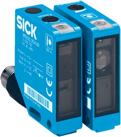 SICK Through Beam Photoelectric Sensor, Rectangular Sensor, 80 m Detection Range [WS/WE12L-2P430A01]; 285-2428