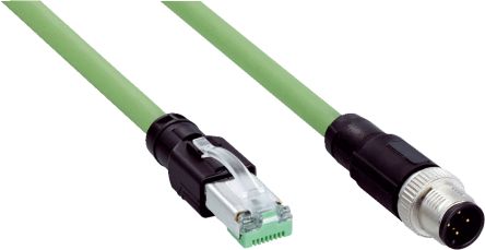 SICKSSL, 5m Cat5, Green M12 to Male RJ45 Male, Shielded Shielded, Terminated Polyurethane Sheath [SSL-2J04-G05MR / 6053217]; 285-4262