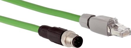 SICKSSL, 10m Cat5, Green M12 to Male RJ45 Male, Shielded Shielded, Terminated Polyurethane Sheath [SSL-2J04-G10MR / 6049507]; 285-4263