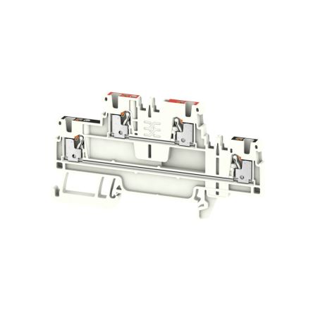 Weidmüller 2652200000 A2T Series White, 1.5mm², 1-Level, Push In Termination, ATEX, IECEx [2652200000]; 285-5205